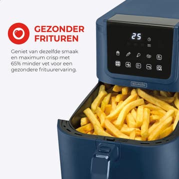 Bourgini Slimfit Airfryer XL Blauw - Heteluchtfriteuse - 5, Ophalen of Verzenden, Zo goed als nieuw