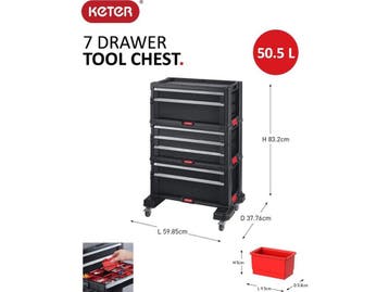 Keter Module Ladekast - 7 lades - 59,85x37,76x59,85cm -, Verzenden, Nieuw
