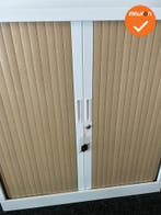 Robberechtse roldeurkast - 105x100x45cm - Wit met beuken deu, Werkplek, Ophalen of Verzenden, Gebruikt, Kast