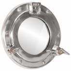 Ronde spiegel 23cm aluminium | retourdeal 51% korting, Minder dan 50 cm, Rond, Nieuw, Ophalen of Verzenden