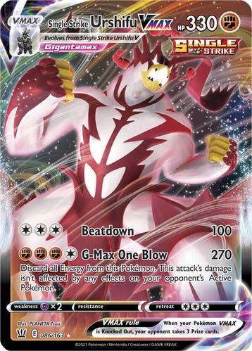 Single Strike Urshifu VMAX 086/163 Battle Styles, Ophalen of Verzenden, Nieuw, Losse kaart, Foil