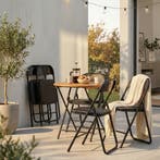 Klapstoelen Set 4 Stuks | Metaal | Beste Prijs, Zwart, Nieuw, Ophalen of Verzenden, Vier