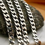 Zilveren robuuste gourmetschakel ketting, Sieraden, Tassen en Uiterlijk, Kettingen, Ophalen of Verzenden, Gebruikt, Overige kleuren
