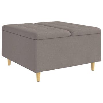 Hocker Taupe 80x80cm met opslag | Tweedekansje | OP=OP, Vierkant, Zo goed als nieuw, 75 tot 100 cm, 75 tot 100 cm