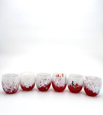 Drinkservies (6) - Glas - glazen murrine, Antiek en Kunst