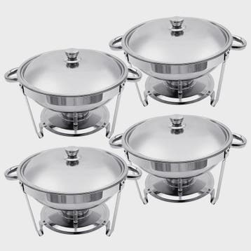 RVS Buffet Chafing Dish Set (5L) - Rond, met Deksel - Ideaal, Verzenden, Nieuw