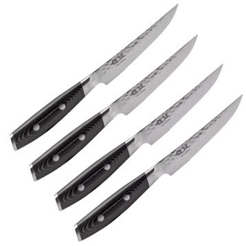 Yaxell Tsuchimon Steakmessenset – 4-delig – 3 Lagen Dama, Ophalen of Verzenden, Nieuw, Overige materialen, Bestekset