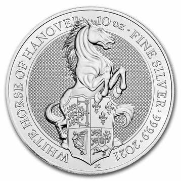 Queens Beast White Horse of Hanover - 10 oz 2021, Verzenden, Losse munt, Zilver