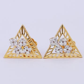 Oorstekers - 14 karaat Geel goud - 0.51ct. tw. Diamant, Sieraden, Tassen en Uiterlijk, Antieke sieraden