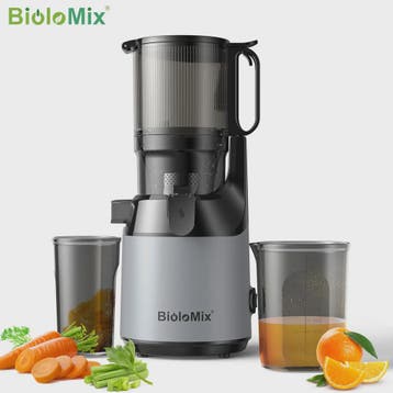 BioloMix Slowjuicer met 130mm invoertrechter - Hoge sapopbre, Verzenden, Nieuw