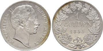 1 Gulden 1855 Bayern: Maximilian Ii Joseph,1848-1864:, Verzenden