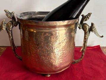 Champagne koeler - Koper, Messing, binnen kant vertinnen