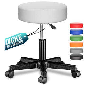 Rolkruk kunstleer Wit 360° draaibaar (Kantoor inrichting), Verzenden, Nieuw in verpakking