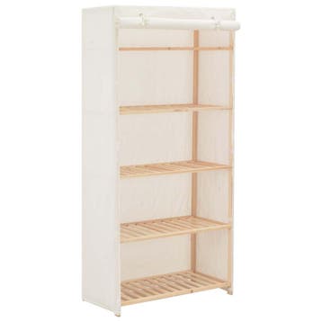 vidaXL Kledingkast 79x40x170 cm stof wit, Verzenden, Nieuw