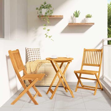 vidaXL Tuin Bistro Set 3 st Bruin Massief Acaciahout, Verzenden, Nieuw, 3 zitplaatsen