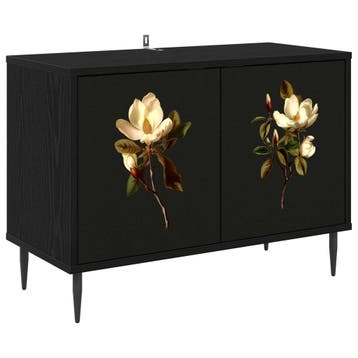 vidaXL Tv-meubel BREMEN 69 x 33 x 50,5 cm Zwart eiken, Minder dan 50 cm, Verzenden, Nieuw, Minder dan 100 cm