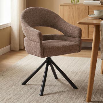 *WOONWINKEL* Eetkamerstoel Met Open Rug Bruin Zwart, Verzenden, Nieuw, Bruin, Stof