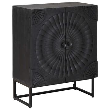 vidaXL Dressoir Zwart 55 x 30 x 70 cm, Verzenden, Nieuw, Overige houtsoorten, Minder dan 50 cm