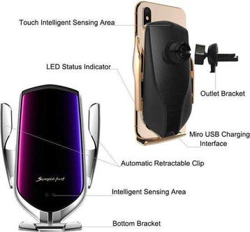 Telefoonhouder auto – Draadloze Autolader Qi 10W –, Ophalen of Verzenden, Nieuw