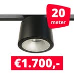 *TIP* LED RAILVERLICHTING CAN ZWART 20 SPOTS 3000K + 20M, Ophalen of Verzenden