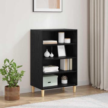 vidaXL Dressoir Zwart Eiken 57 x 35 x 89.5 cm Bewerkt hout, Verzenden, Nieuw, Overige houtsoorten, Minder dan 50 cm