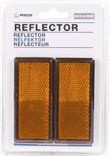 86 X 40 Mm Benson 2x Oranje Rechthoek Reflector Plak E4 Keur, Ophalen of Verzenden, Nieuw, Universele onderdelen