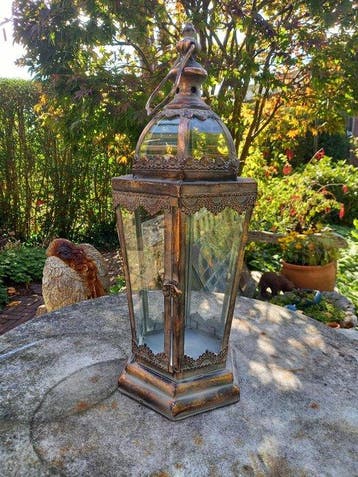 Lantaarn - CANDLE LANTERN - 45 cm - Glas, Metaal
