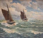 Alfred Tutt (XIX-XX) - Seestück, zwei Fischkutter