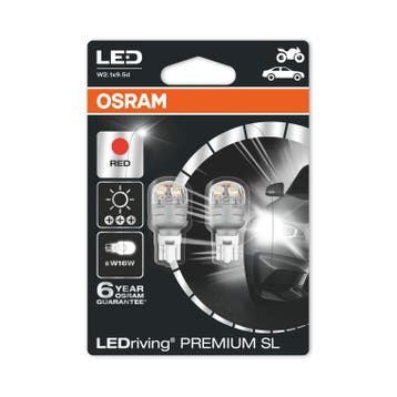 Osram W16W LED Retrofit Rood 12V W2.1x9.5d 2 Stuks, Ophalen of Verzenden, Nieuw