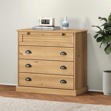 vidaXL Ladekast VIGO 80x40x76 cm massief grenenhout, Kinderen en Baby's, Kinderkamer | Commodes en Kasten, Verzenden, Nieuw