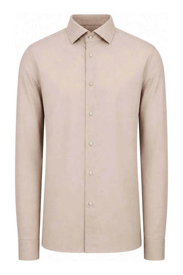 Profuomo Overhemd in maat 43 Beige, Verzenden, Zo goed als nieuw, Overige kleuren, Profuomo