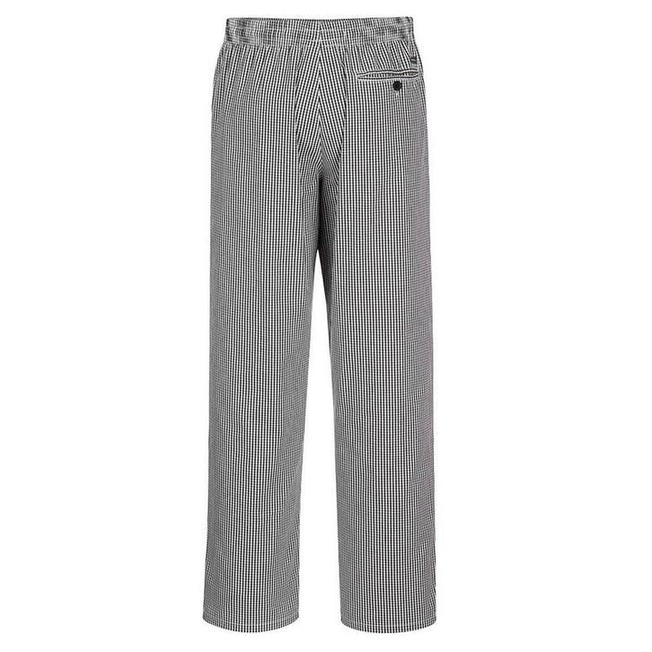GGM Gastro | (5 stuks) Koksbroek Bromley - zwart-wit geruit, Kleding | Heren, Broeken en Pantalons, Wit, Maat 46 (S) of kleiner
