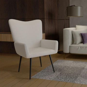 Oorfauteuil / Relaxfauteuil Odense - Beige - Bouclé Stof, Huis en Inrichting, Fauteuils, Verzenden, Nieuw