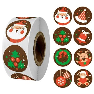 500 Kerst Stickers Op Rol - 2.5cm - Kerststickers -, Verzenden, Nieuw