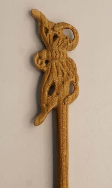 Beige houten haarstok vlinder, Verzenden, Nieuw, Haarspeld