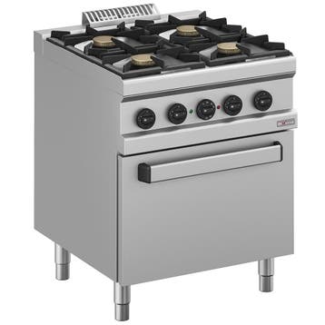 Gasfornuis 4 branders, elektrische convectie-oven GN 1/1, Verzenden, Nieuw in verpakking