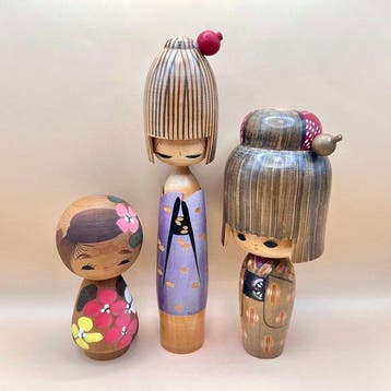 Creatieve Kokeshi-poppenset door Tamura Chie, Kobayashi
