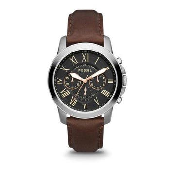 Fossil Grant FS4813 Herenhorloge 44 mm - Zilverkleurig, Verzenden, Nieuw