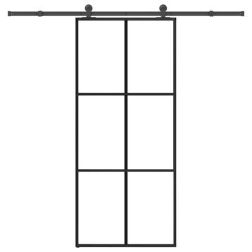 vidaXL Schuifdeur met beslag 90x205 cm ESG-glas en aluminium, Doe-het-zelf en Verbouw, Deuren en Horren, Verzenden, Nieuw