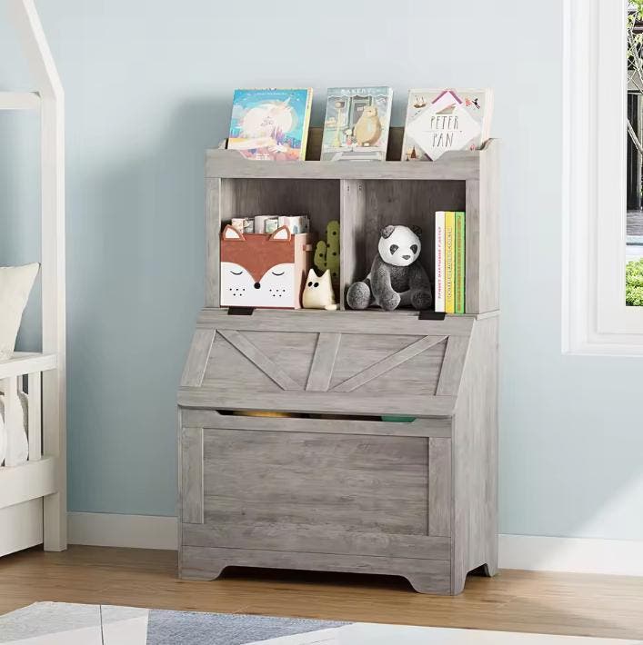 Hoge Kinderboekenkast met Speelgoedopbergkist en Deksel, Kinderen en Baby's, Kinderkamer | Overige Meubels, Nieuw, Verzenden