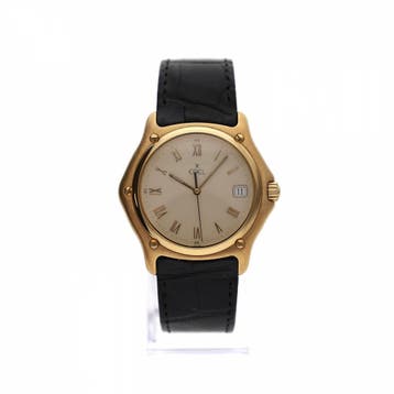 Ebel 1911 37mm 8187916; 18k. Gouden Heren Horloge, Overige merken, Leer, Polshorloge, Ophalen of Verzenden