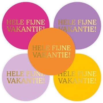 30x Sticker  Hele Fijne Vakantie  School (Per 30 stuks), Ophalen of Verzenden, Nieuw, Meerdere stickers