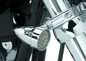Bikers Choice Chrome Mini LED Turn Signals W/ 41 MM Clamp, Ophalen of Verzenden, Nieuw