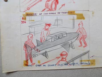 Tintin - Storyboard - Le Lac aux requins - (années 70) - 1, Boeken, Nieuw