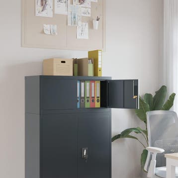 vidaXL Archiefkast 90x40x40 cm staal antracietkleurig, Verzenden, Nieuw