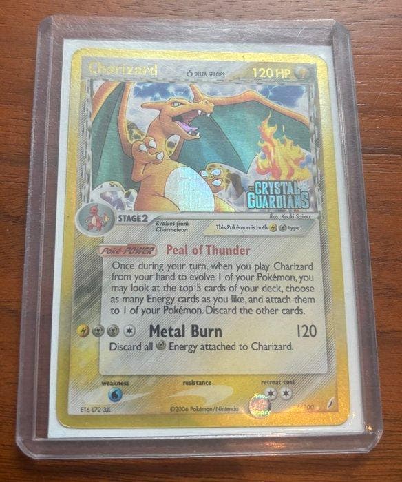 Pokémon - 1 Card - Charizard 4/100 Foil, League stamped - EX, Hobby en Vrije tijd, Verzamelkaartspellen | Pokémon