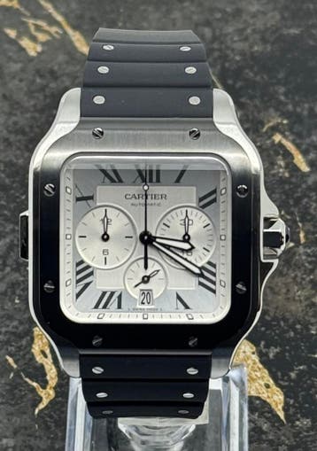 Cartier Santos Chronograph XL - White Dial - WSSA0017, Nieuw, Polshorloge