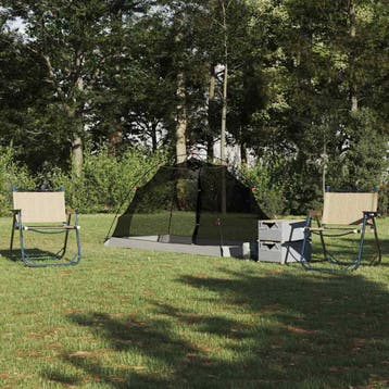 vidaXL Tent met dak met opslag Grijs en zwart 236 x 108 x, Verzenden, Nieuw, Tot en met 2