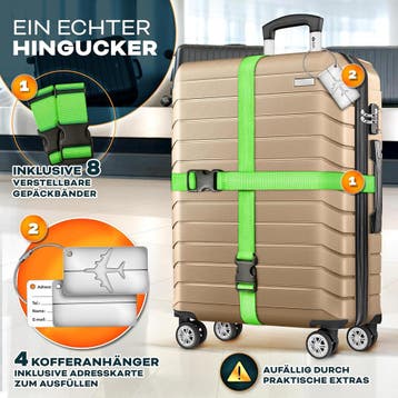 Kofferset - 4 delig - Trolley - Reiskoffer set - Champagne -, Sieraden, Tassen en Uiterlijk, Koffers, Verzenden, Zo goed als nieuw
