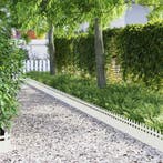 vidaXL Gazonranden 10 pcs Wit 103 x 0,05 x 22 cm Staal, Tuin en Terras, Overige Tuin en Terras, Verzenden, Nieuw
